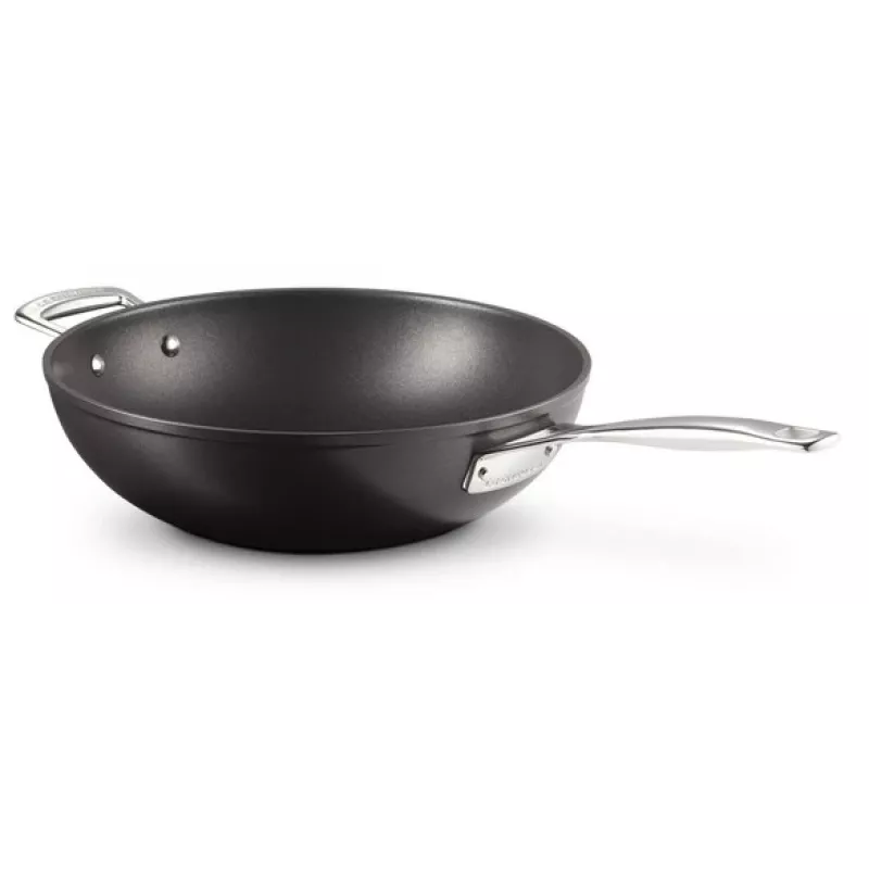 Le Creuset Wok antiaderente Toughened Non-Stick 30 cm nero/argento