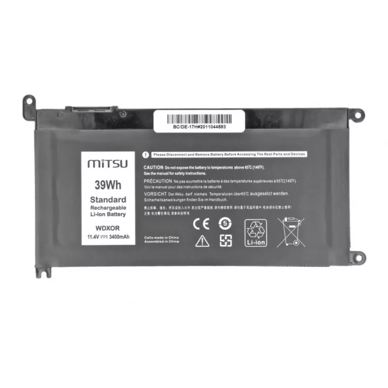Batteria per DELL Vostro 14 (5468), Inspiron 15 (5568), 3400 mAh (39Wh), 11,4 Volt