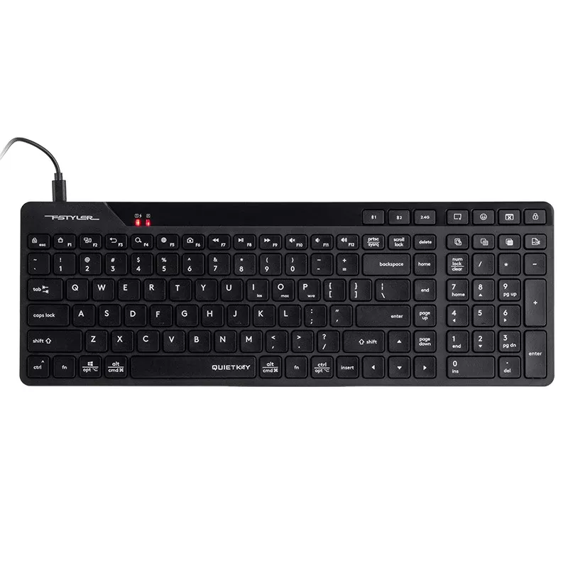 A4Tech Fstyler FBK27C AS Tastiera silenziosa 2,4GHz+BT, nera