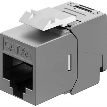 Goobay moduli Keystone RJ45 CAT 6A, STP, sottile & Short, morsetto di messa a terra (77942)