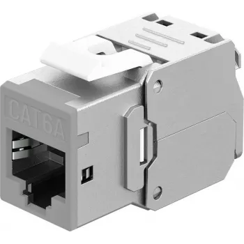 Goobay modulo Keystone RJ45 CAT 6A, STP, sottile, grigio chiaro (77946)