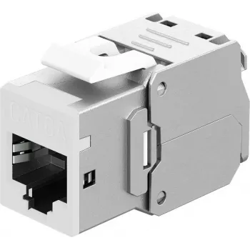 Goobay modulo Keystone RJ45 CAT 6A, STP, sottile, bianco (77949)
