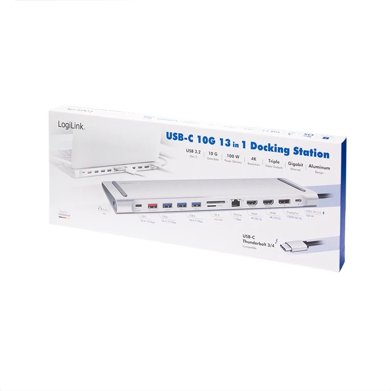 Docking station USB3.2 USB-C, 12 porte, PD
