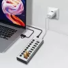 Hub USB3.2 Gen1 10 porte USB-A/C, interruttore on/off