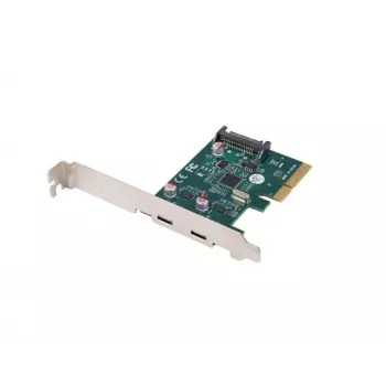 Scheda di rete PCI Express x1 -> 2x USB-C 3.2 Gen 2x1 LED Low Profile