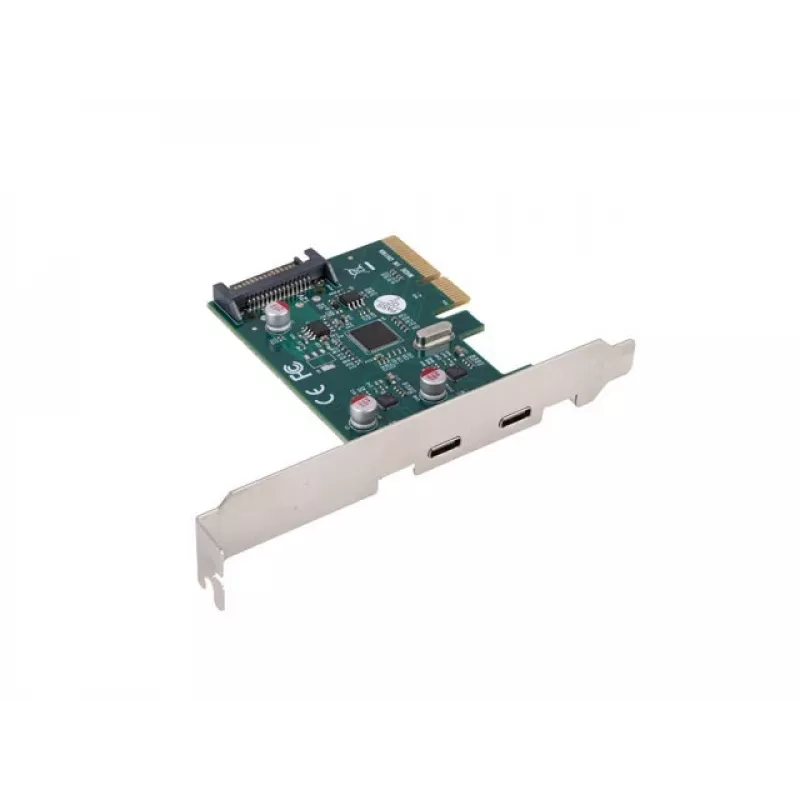 Scheda di rete PCI Express x1 -> 2x USB-C 3.2 Gen 2x1 LED Low Profile