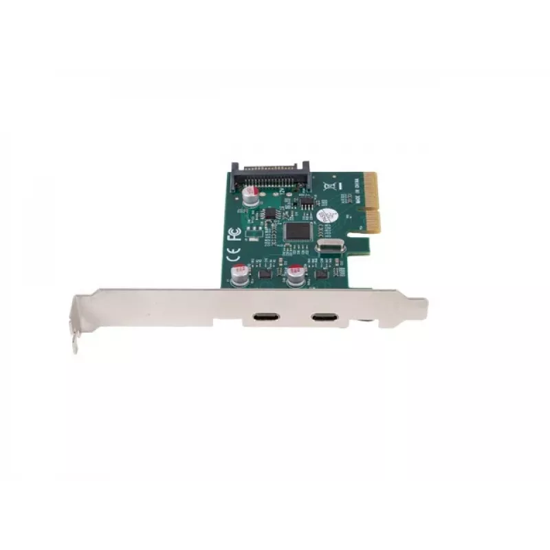 Scheda di rete PCI Express x1 -> 2x USB-C 3.2 Gen 2x1 LED Low Profile