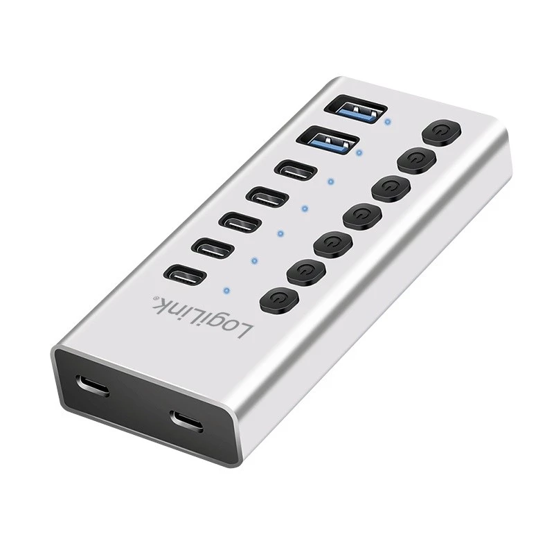 Hub USB 3.2 Gen1 7 porte USB-A/C, interruttore on/off