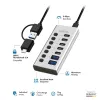 Hub USB 3.2 Gen1 7 porte USB-A/C, interruttore on/off