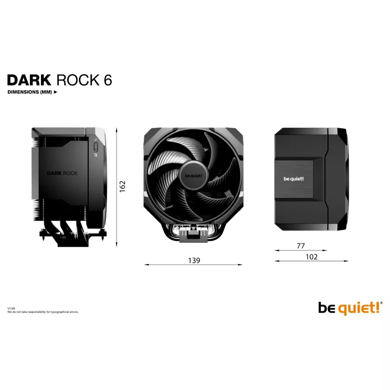Dissipatore K be quiet! Dark Rock 6 AMD AM5/AM4 Intel 1851/1700/1200/1150/1151/1155