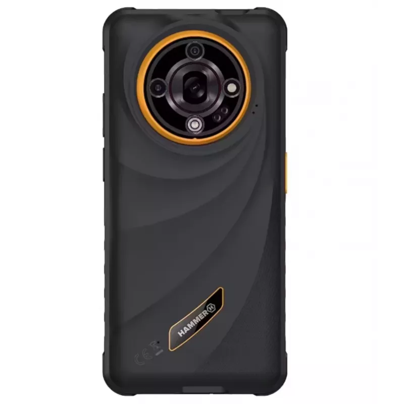 Smartphone Hammer Iron 6 5G 6 GB RAM 128 GB, 6,56" IPS 1612 x 720, MediaTek Dimensity 6300, 64 MP, 6050 mAh, microSD, Dual SIM, Android 15, arancione