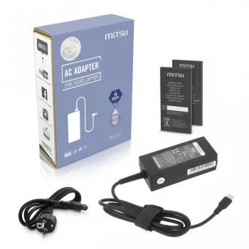 Alimentatore per laptop 45W USB-C 5V-9V-12V-15V/3A, 20V/2,25A PD