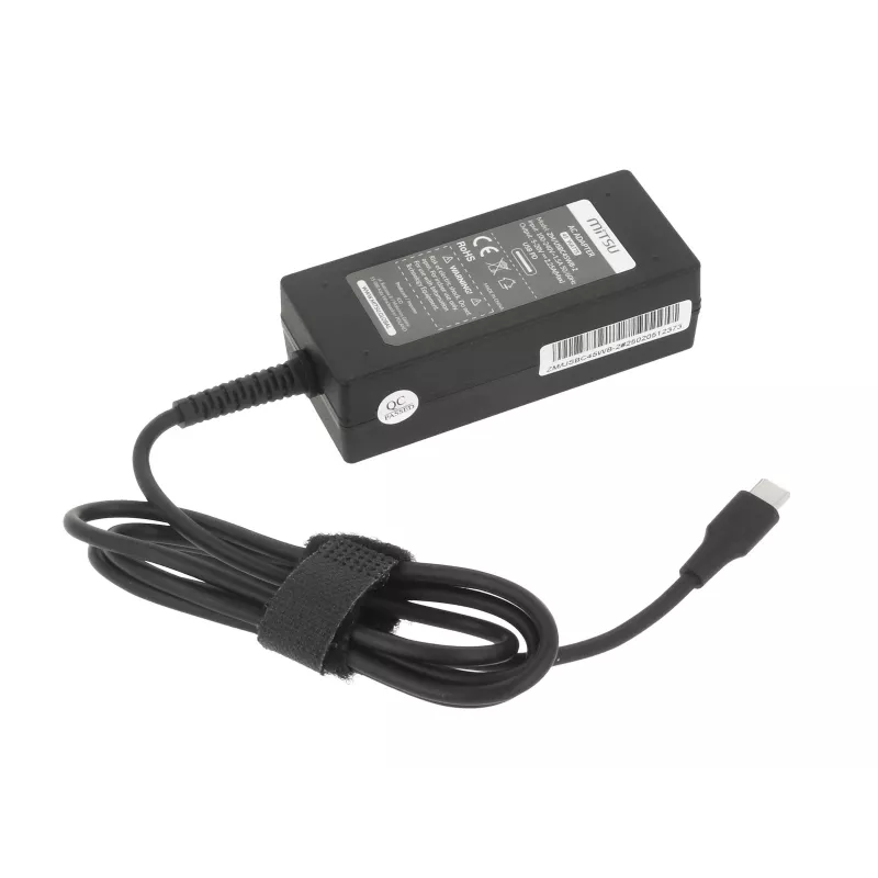 Alimentatore per laptop 45W USB-C 5V-9V-12V-15V/3A, 20V/2,25A PD