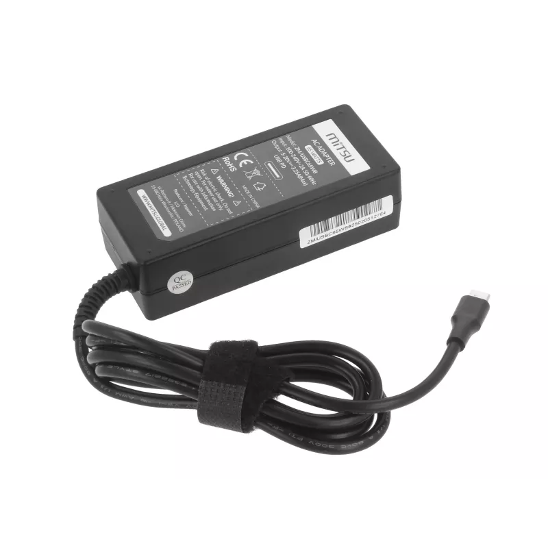 Alimentatore per laptop 65W USB-C 5V-9V-12V-15V-20V/3A, 20V/3,25A PD