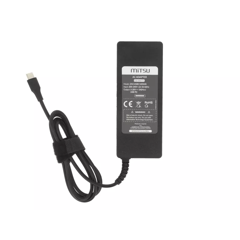 Adattatore alimentatore per laptop 100W USB Type-C USB-C 5V-9V-12V-15V/3A, 20V/5A PD
