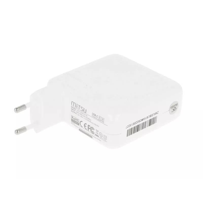 Alimentatore per laptop 61W USB-C 5V-9V-12V-15V-20V-20,3V/3A PD