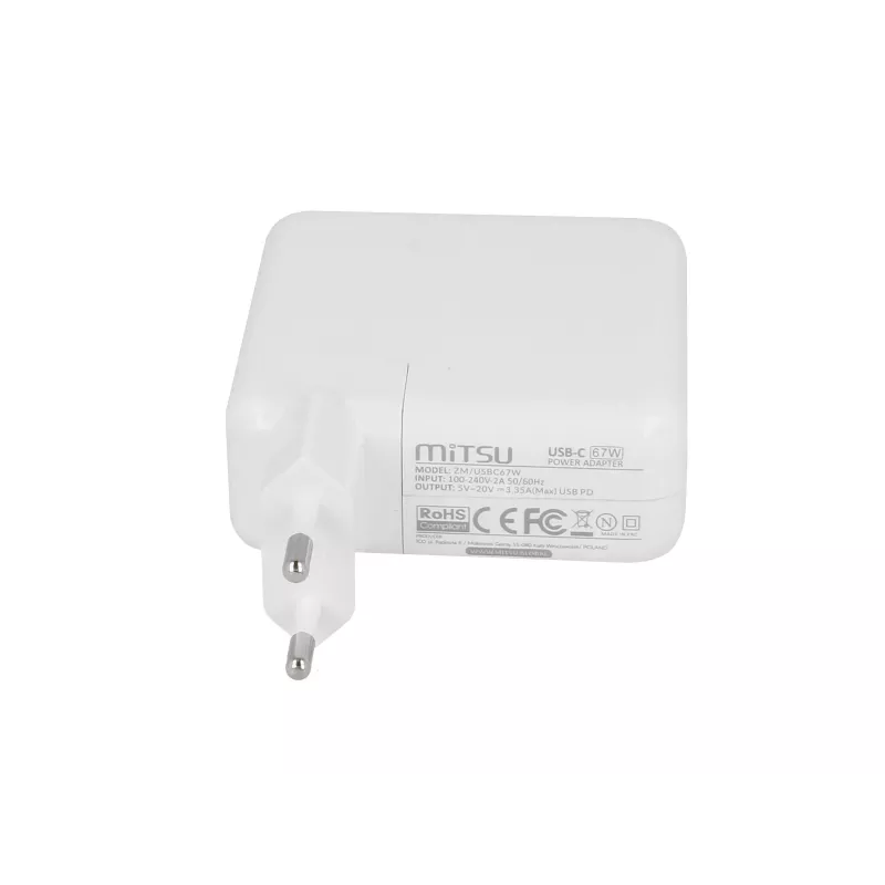 Alimentatore per laptop 67W USB-C 5V-9V-12V-15V/3A, 20V/3.35A PD
