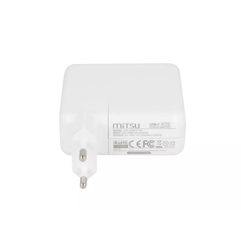 Alimentatore per laptop 87W USB-C 5V-9V-12V-15V/3A, 20V/3,25A, 20,2V/4,3A PD