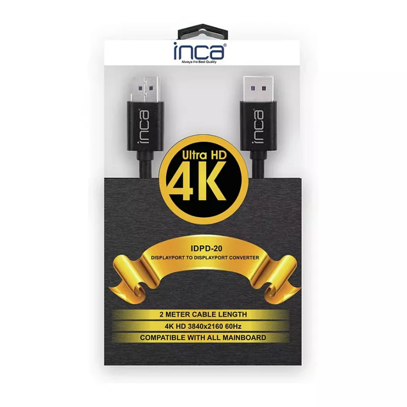 Cavo DisplayPort INCA IDPD-20 DP > DP; 4K60Hz; 2,0 m Retail
