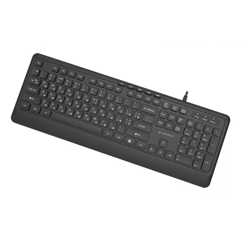 Tastiera multimediale USB CYRILL/SCHWARZ KB-MCH-05-CYRL Gembird