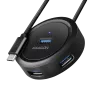 AXAGON HUE-P1C hub rotondo 4x USB 3.2 Gen 1 con cavo USB-A 30 cm - cavo - digitale/dati