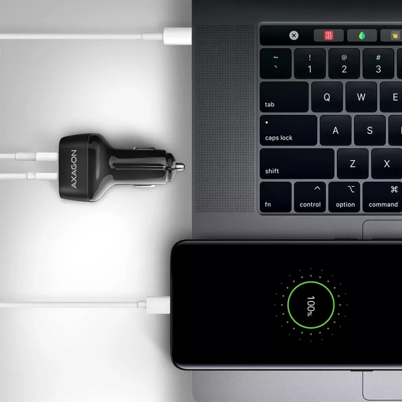AXAGON PWC-PQ38 38W Caricabatterie da auto 2x Porta USB-A+C