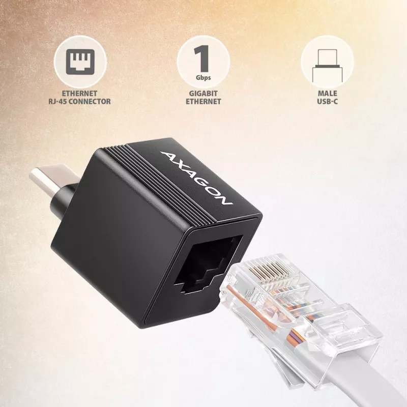 AXAGON ADE-MINIC USB-C 3.2 Gen 1 Mini adattatore Gigabit Ethernet, nero