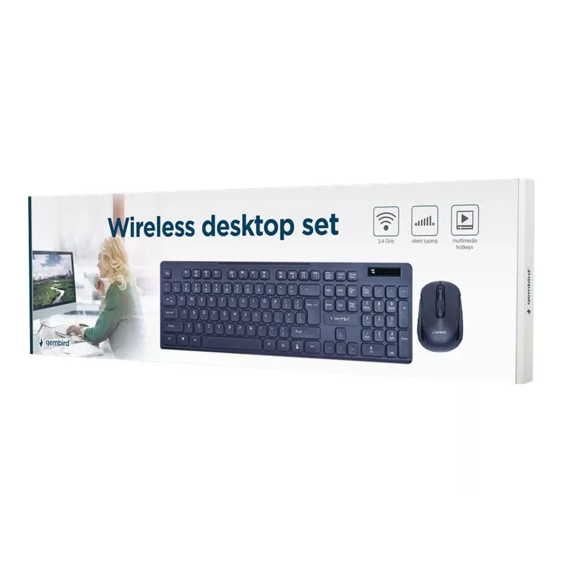 Gembird KBS-WCH-03 set tastiera e mouse wireless, nero