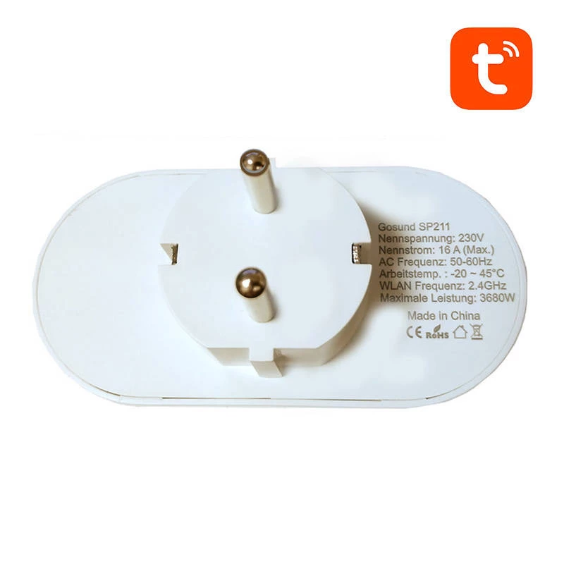 Presa intelligente doppia WiFi Gosund SP211 3500W, Tuya