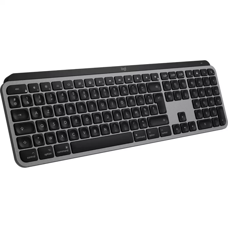 Logitech Master Series MX Keys S per Mac - tastiera - formato completo - retroilluminata - wireless - Bluetooth LE - AZERTY - francese - grigio Space (920-011625)