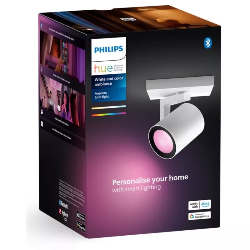 Philips Hue White&Col. Amb. Argenta Spot 1 flg. bianco 1x4.2W