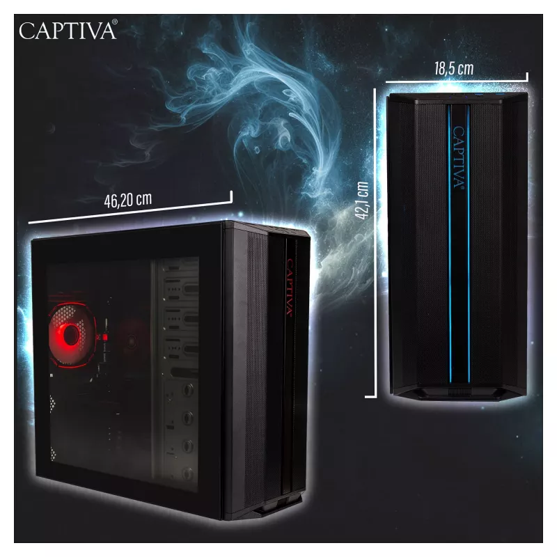 Captiva Advanced Gaming R98-206 PC desktop AMD Ryzen 7 5700X, 32GB RAM, 1TB M.2 SSD, Nvidia GeForce RTX 5060, Wi-Fi 6, Windows 11 (98206)