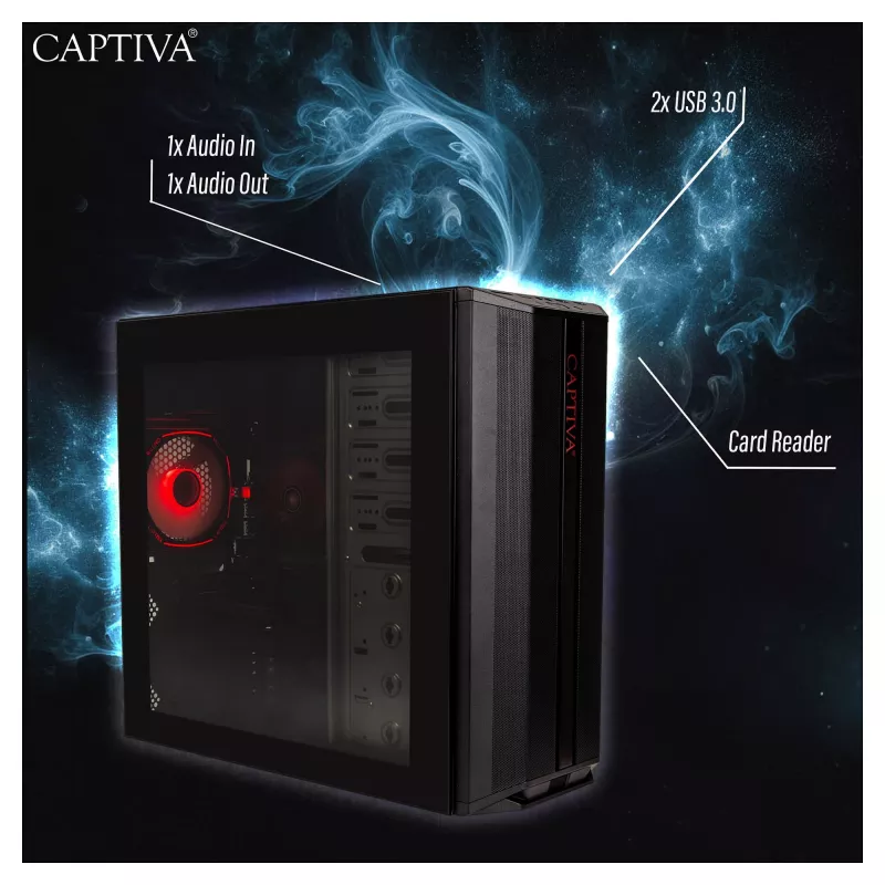Captiva Advanced Gaming R98-206 PC desktop AMD Ryzen 7 5700X, 32GB RAM, 1TB M.2 SSD, Nvidia GeForce RTX 5060, Wi-Fi 6, Windows 11 (98206)