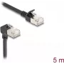 Delock cavo di rete RJ45 Cat.6A S/FTP sottile 90° piegato verso l'alto / dritto 5 m nero (80290)