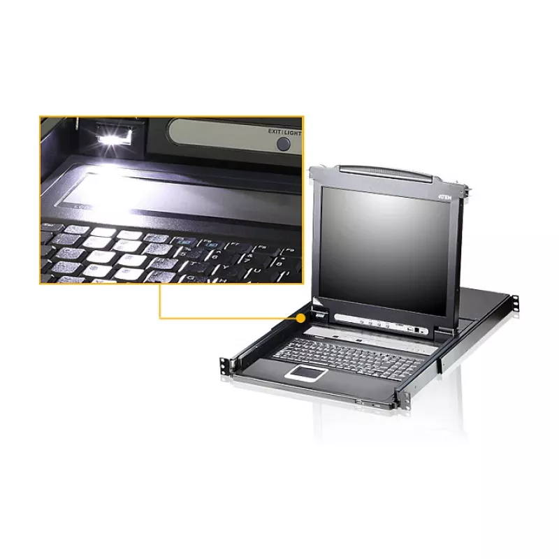 ATEN CL5708MW switch KVM LCD largo 43 cm, USB-PS/2, VGA, 8 porte, layout UK