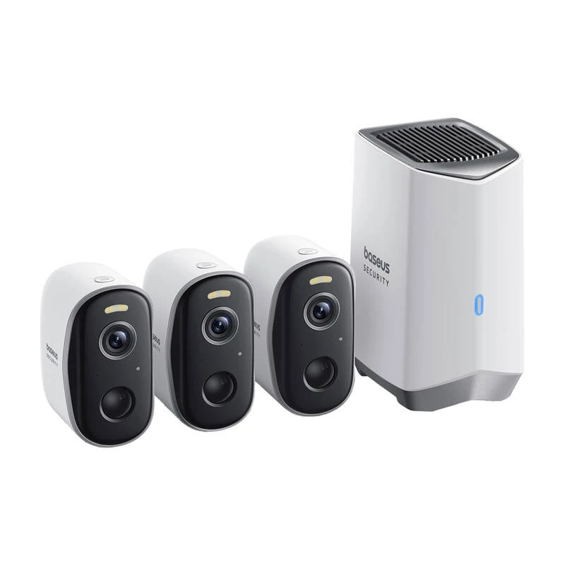 N1 Baseus Set telecamera outdoor 2K confezione da 3 (bianco)