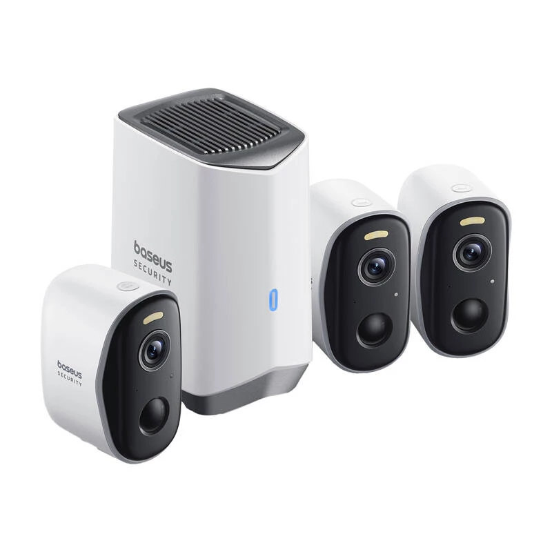 N1 Baseus Set telecamera outdoor 2K confezione da 3 (bianco)