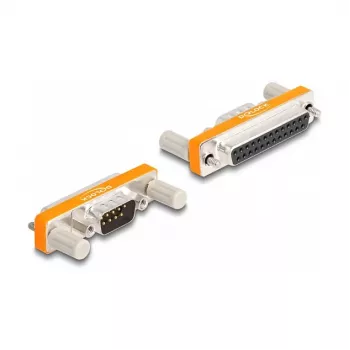 Delock - Adattatore seriale - DB-9 (M) con dadi a DB-25 (F) avvitabile - argento/arancione (66982)