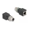 Delock adattatore M12 X-coded 8 pin connettore femmina a connettore femmina RJ45 dritto