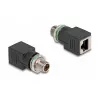 Delock adattatore M12 X-coded 8 pin connettore maschio a connettore femmina RJ45 dritto