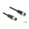 Delock cavo M12 D-codificato 4 pin connettore maschio su connettore femmina PVC 1 m