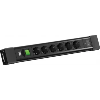 BACHMANN CONNECTUS 6xCEE7/3 1x interruttore, 1xUSB C/C 45W L=2,0m CEE7/7 nero (BM0022772)