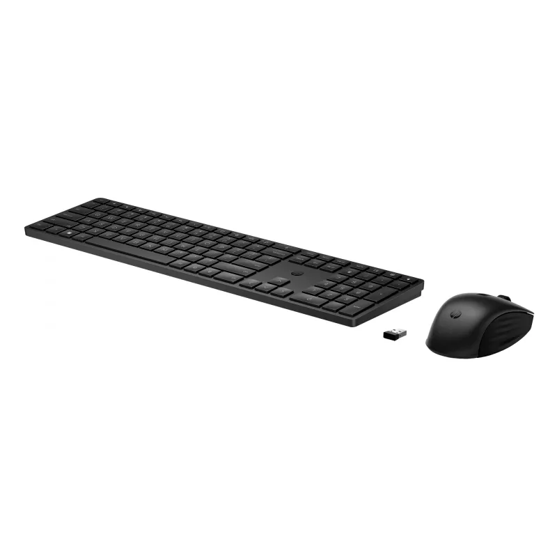 HP 650 set tastiera e mouse wireless, Full-size (100%), wireless, RF Wireless, membrana, nero, mouse incluso
