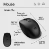 HP 650 combinazione tastiera e mouse wireless, Full-size (100%), wireless, RF Wireless, membrana, nero, mouse in dotazione