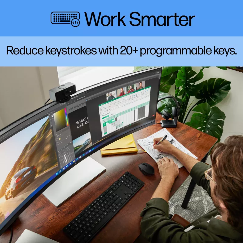 HP 650 combinazione tastiera e mouse wireless, Full-size (100%), wireless, RF Wireless, membrana, nero, mouse in dotazione