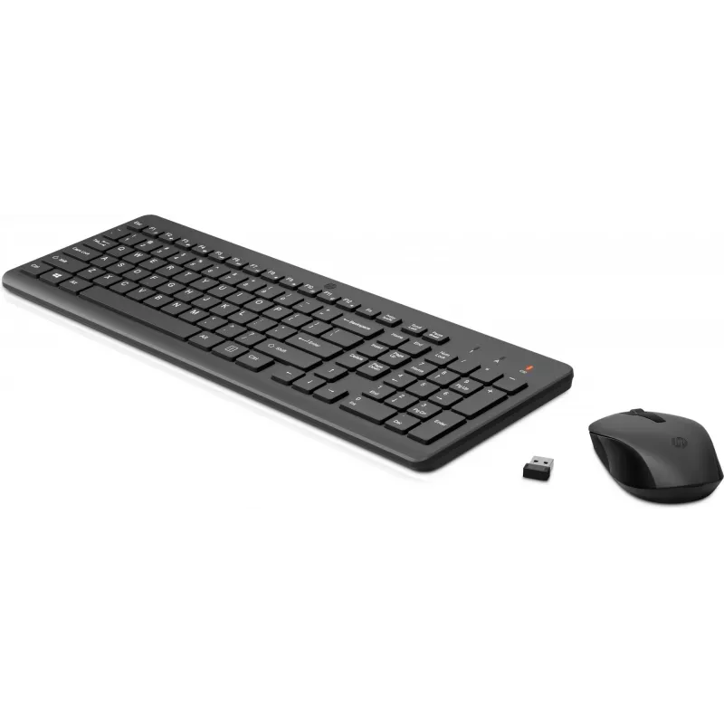 HP 330 combinazione mouse e tastiera wireless, Full-size (100%), wireless, RF Wireless, nero, mouse incluso