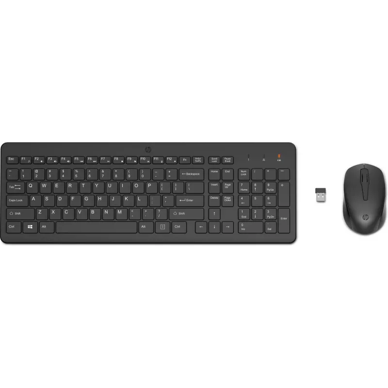HP 330 combinazione mouse e tastiera wireless, Full-size (100%), wireless, RF Wireless, nero, mouse incluso