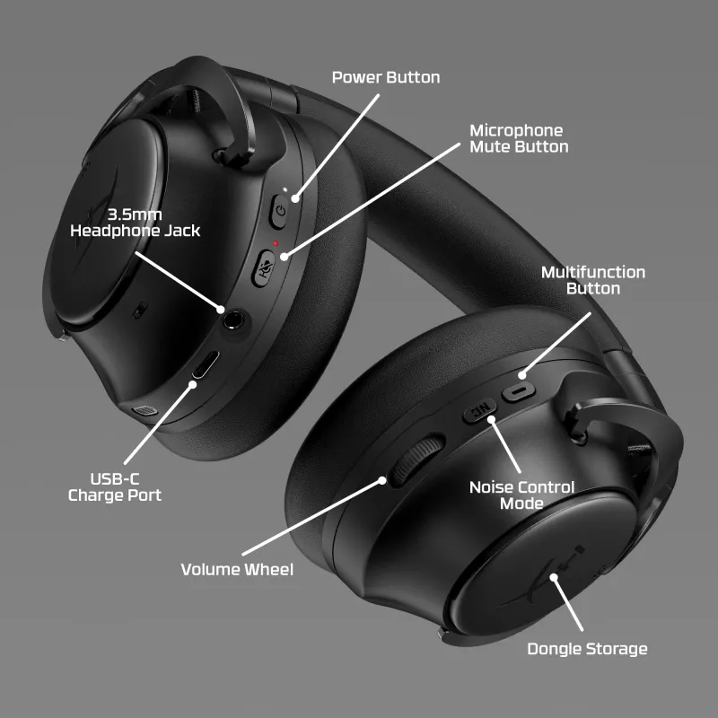 HyperX Cloud MIX 2 - cuffie gaming (nero), con filo e wireless, gaming, 20 - 20000 Hz, 270 g, cuffie, nero