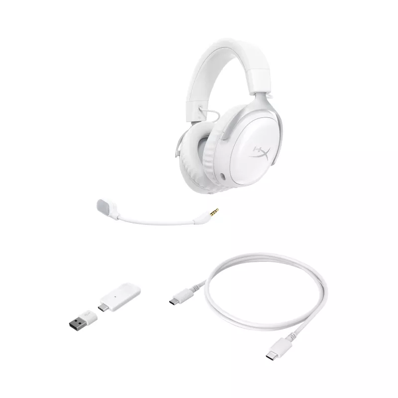 HyperX Cloud III S - cuffie gaming wireless (bianco), wireless, 20 - 20000 Hz, gaming, 340 g, cuffie, bianco
