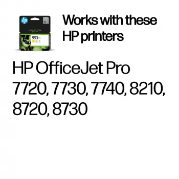 HP 953XL cartuccia d'inchiostro originale giallo ad alta resa, resa alta, giallo, inchiostro pigmentato, 18 ml, 1 pz., confezione singola